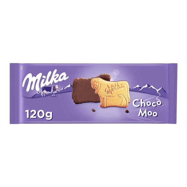 Milka Choco Cow Milk Chocolate Topped Biscuits, 120g
