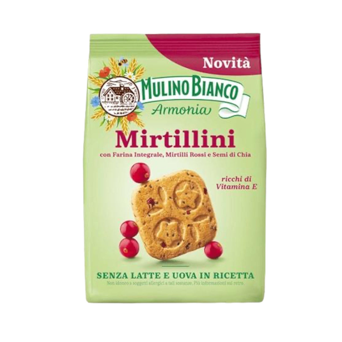 Mulino Bianco Mirtillini Whole Wheat Cookies with Cranberries, 270g