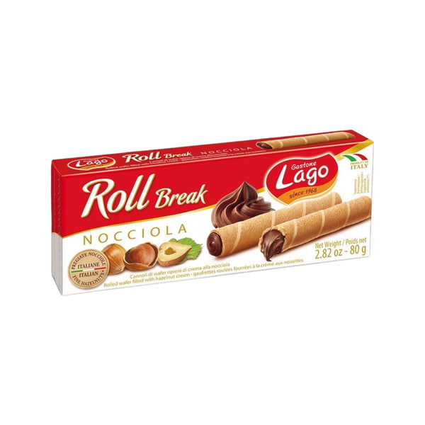 Gastone Lago Hazelnut Wafer Roll Break, 80g