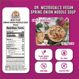 Dr. McDougall's Vegan Spring Onion Noodle Soup, 1.9 Oz. Big Cup, Case of 6 – Organic, Gluten-Free, Dairy-Free