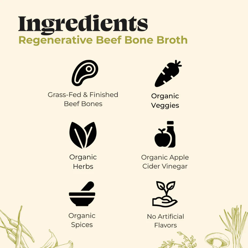 Kettle & Fire Regenerative Beef Bone Broth, Case of 6, 16.9 oz Each