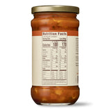 Jar of minestrone rao's sauce with nutrition facts label on a white background
