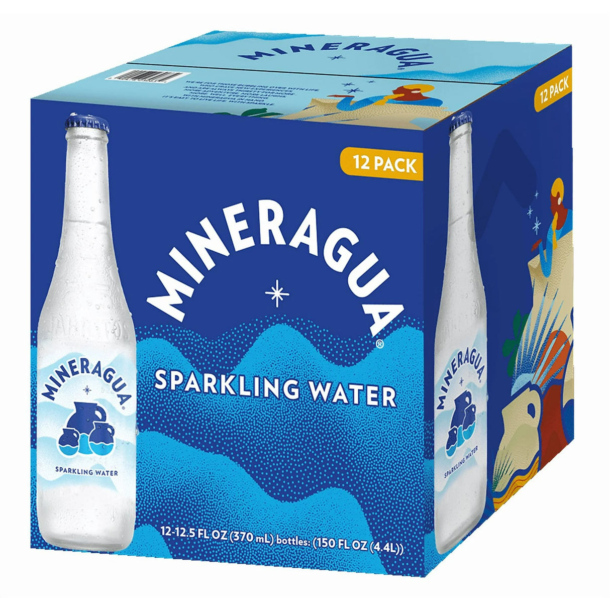 Mineragua Sparkling Water Plain - Refreshing Mineral Water, 12.5 oz (9-Pack)
