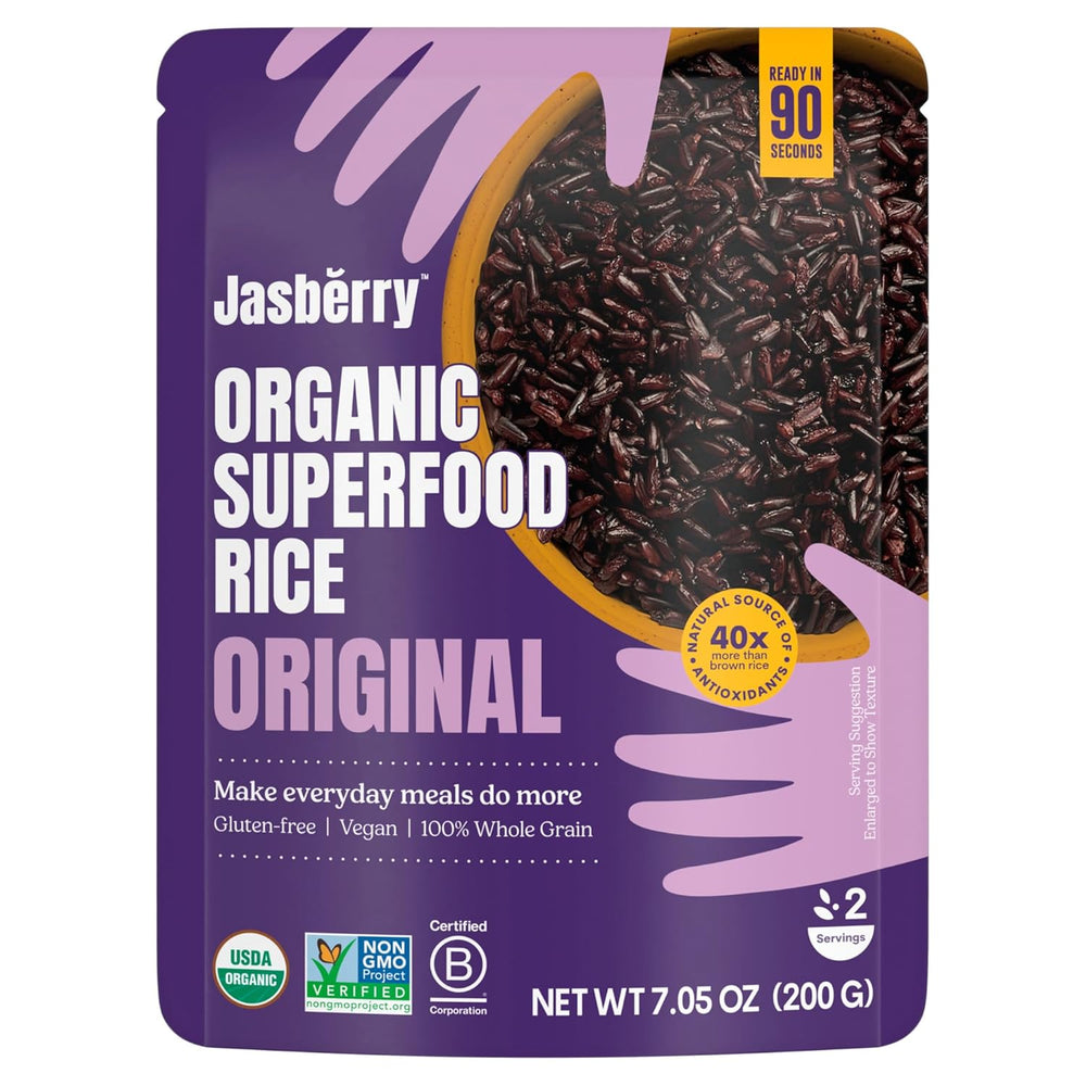 Jasberry Organic Superfood Rice package on a white background