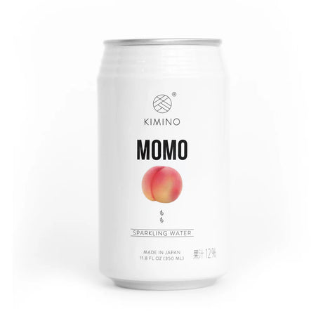 Kimino - Sparkling Momo Juice, 8.45 oz (Pack of 12) - Peach Flavored Drink