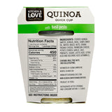 Kitchen Love Quinoa Quick Cup packaging with nutrition facts and ingredients listed.