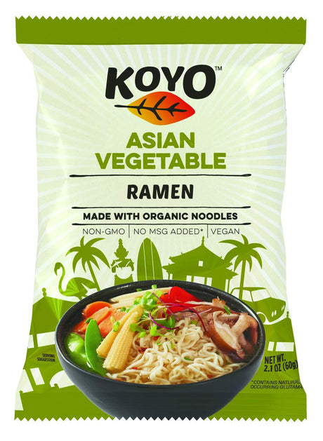 Koyo Asian Vegetable Ramen package  on a white background