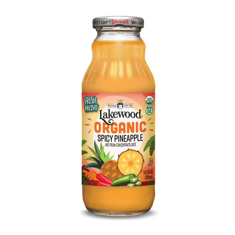Lakewood - Organic Spicy Pineapple Juice, 12.5 oz (Case of 12) - Gluten-Free Kosher