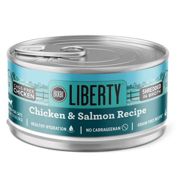 Bixbi Liberty Chicken & Salmon Shreds, 2.75 oz (Case of 24) - Grain-Free Cat Food