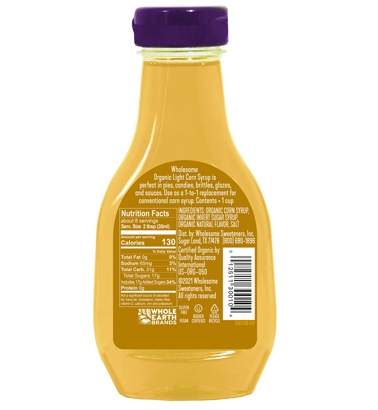 Wholesome Sweeteners Light Corn Syrup - Liquid Sweetener - Case Of 6 - 7.7 Fz