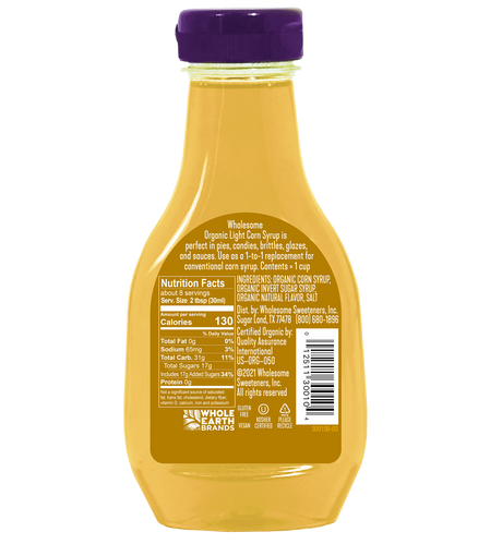 Wholesome Sweeteners Light Corn Syrup - Liquid Sweetener - Case Of 6 - 7.7 Fz