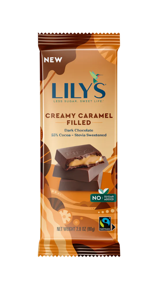 Lily's Bar Dark Chocolate Crunch Caramel (Pack of 12 - 2.8 Oz) - Cozy Farm 