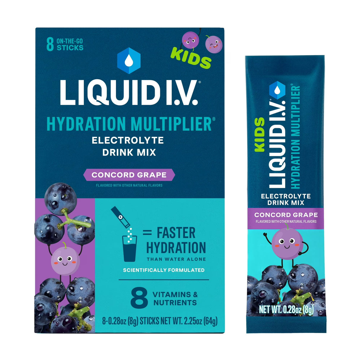 Liquid I.V. Kids Hydration Drink Mix - Grape - 8Single-Serving Packets