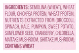 List of ingredients of Goodles Loopdy Loos Mac & Cheese on a pink background