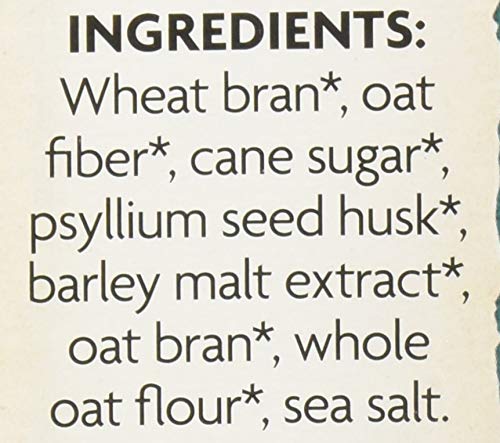 List of ingredients on a product label with a beige background