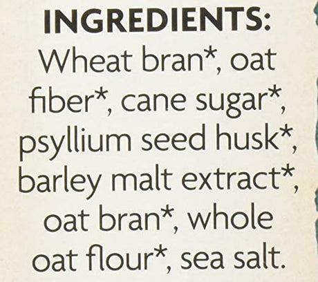 List of ingredients on a product label with a beige background