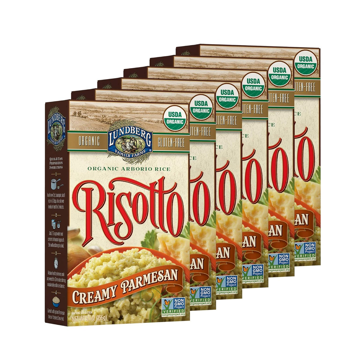 Lundberg Family Farms Organic Creamy Parmesan Risotto, 5.5 oz, Case of 6