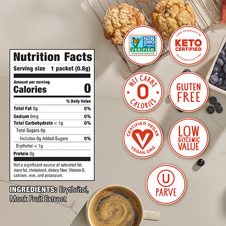 Monk Fruit In The Raw - Paquetes de edulcorante, 40 unidades (paquete de 8)