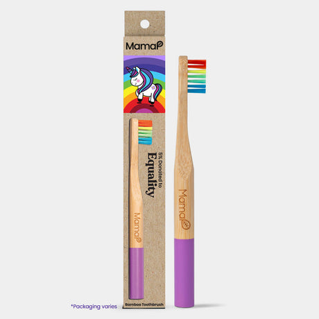 Mama P - Bamboo Toothbrush Kids Rainbow Soft (Pack of 6) 1ct - Cozy Farm 