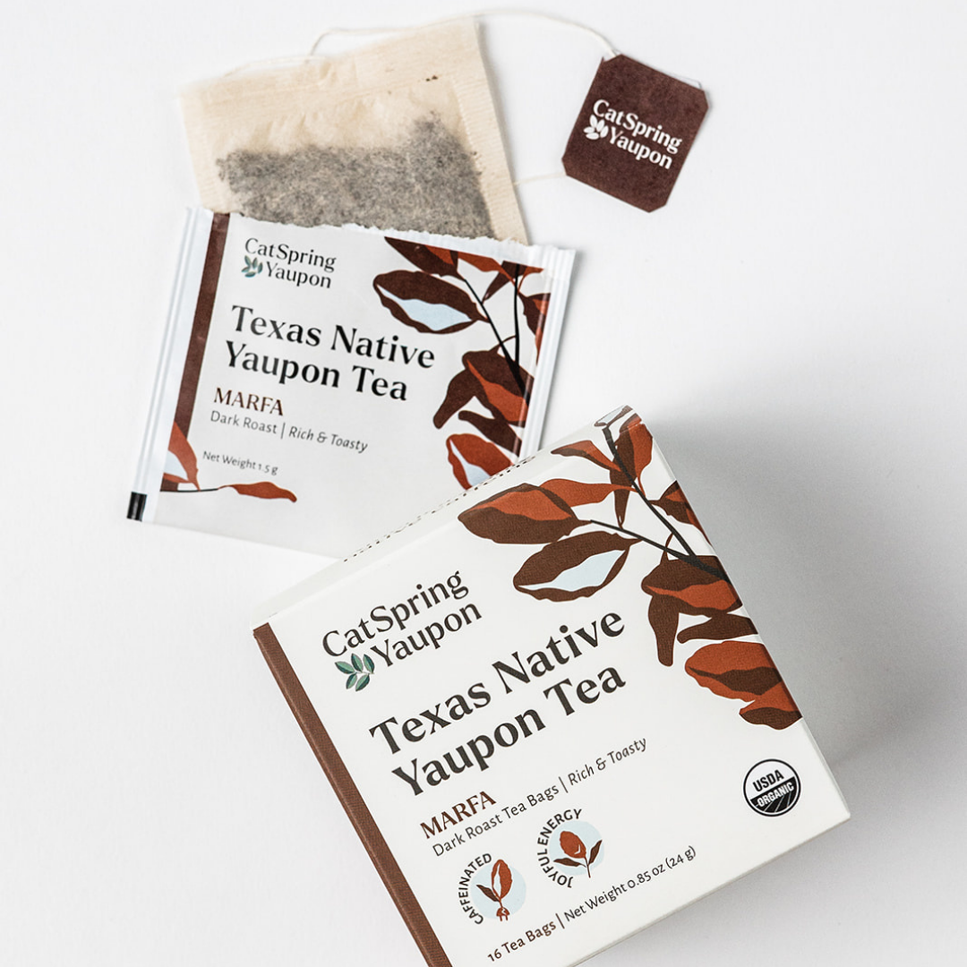 Marfa Dark Roast Yaupon — Black Yaupon Tea — Tea Bags (16 ct)