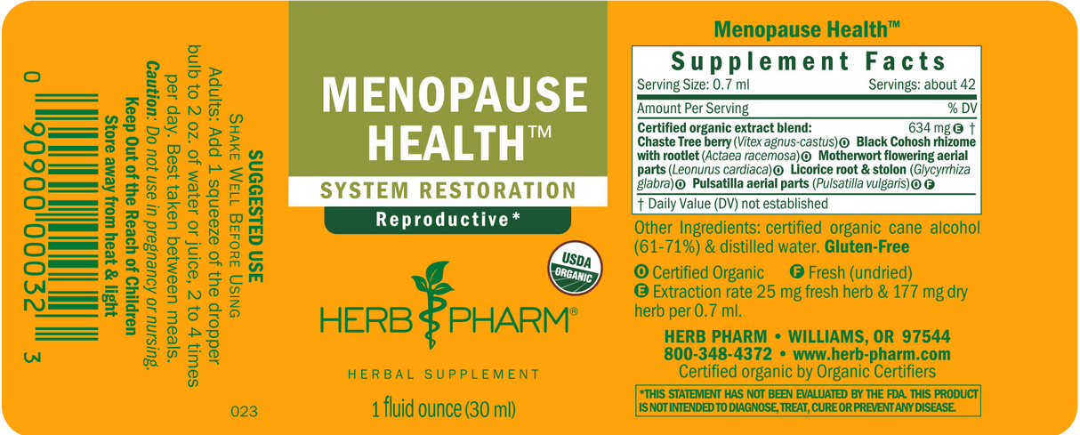 Herb Pharm Menopause Health Support -  Tonic - 1 Fl Oz