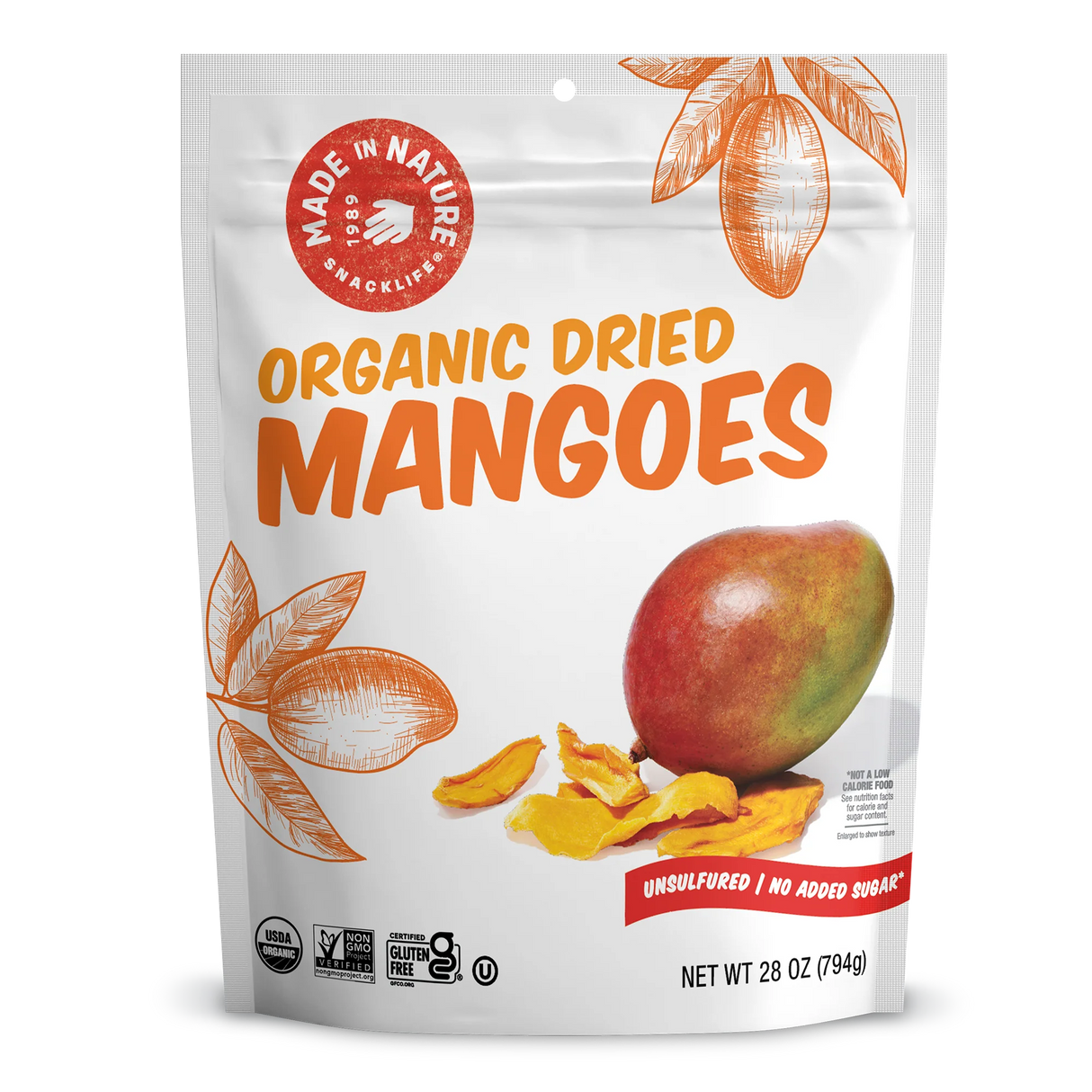 Made In Nature Organic Dried Mangoes, Non-GMO, Gluten-Free, Case of 6 (3 oz)
