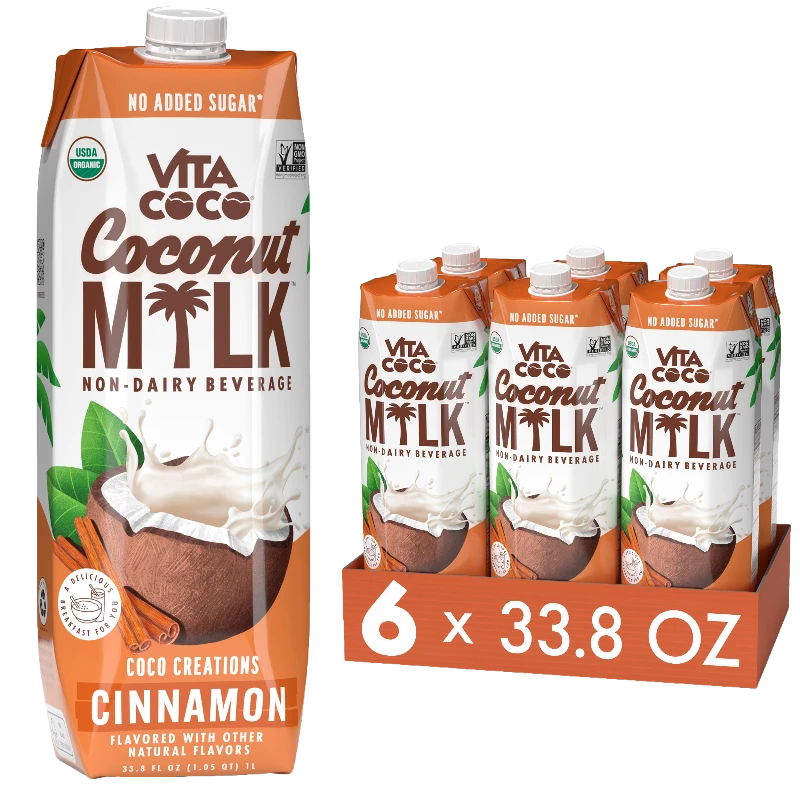 Vita Coco Coconut Beverage & Cinnamon (Pack of 6) 33.8 Fl Oz - Cozy Farm 