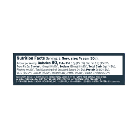 Patagonia Provisions Smoked Mussels, Case of 10, 4.2 Oz Tins