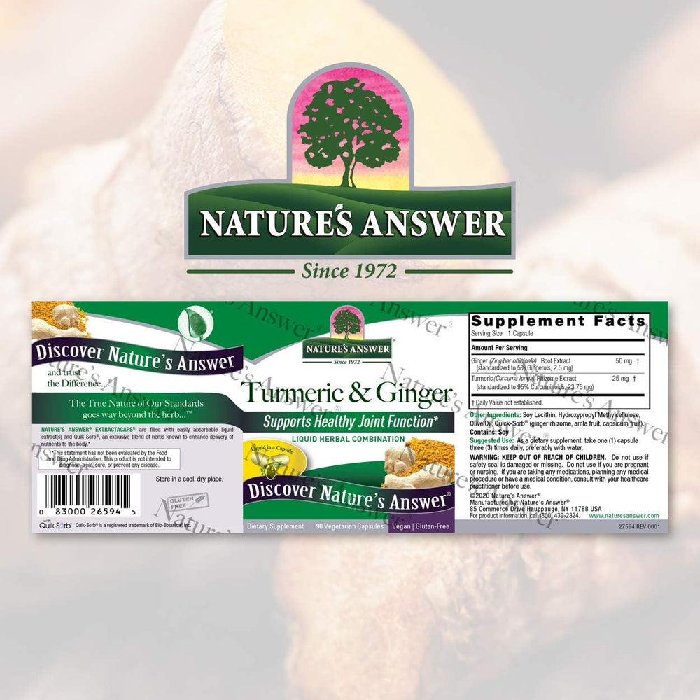 Nature's Answer supplement label on a white background