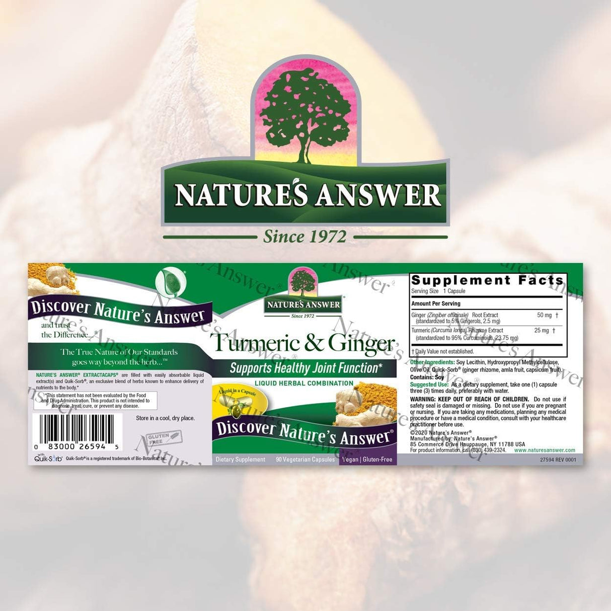 Nature's Answer supplement label on a white background