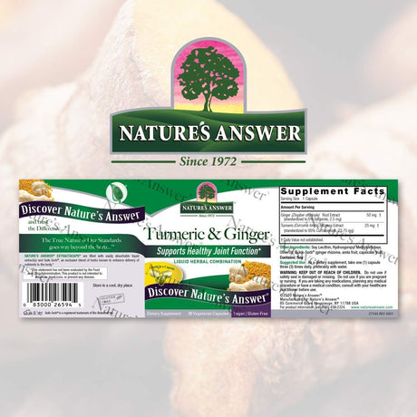 Nature's Answer supplement label on a white background