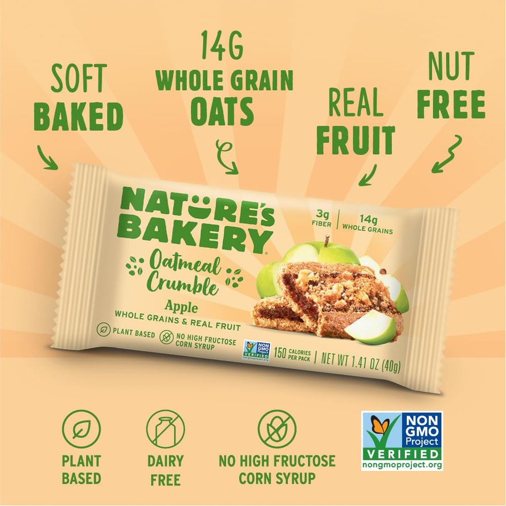 Nature's Bakery Oatmeal Crumble Apple (Pack of 6 - 8.46 Oz. Each) 
