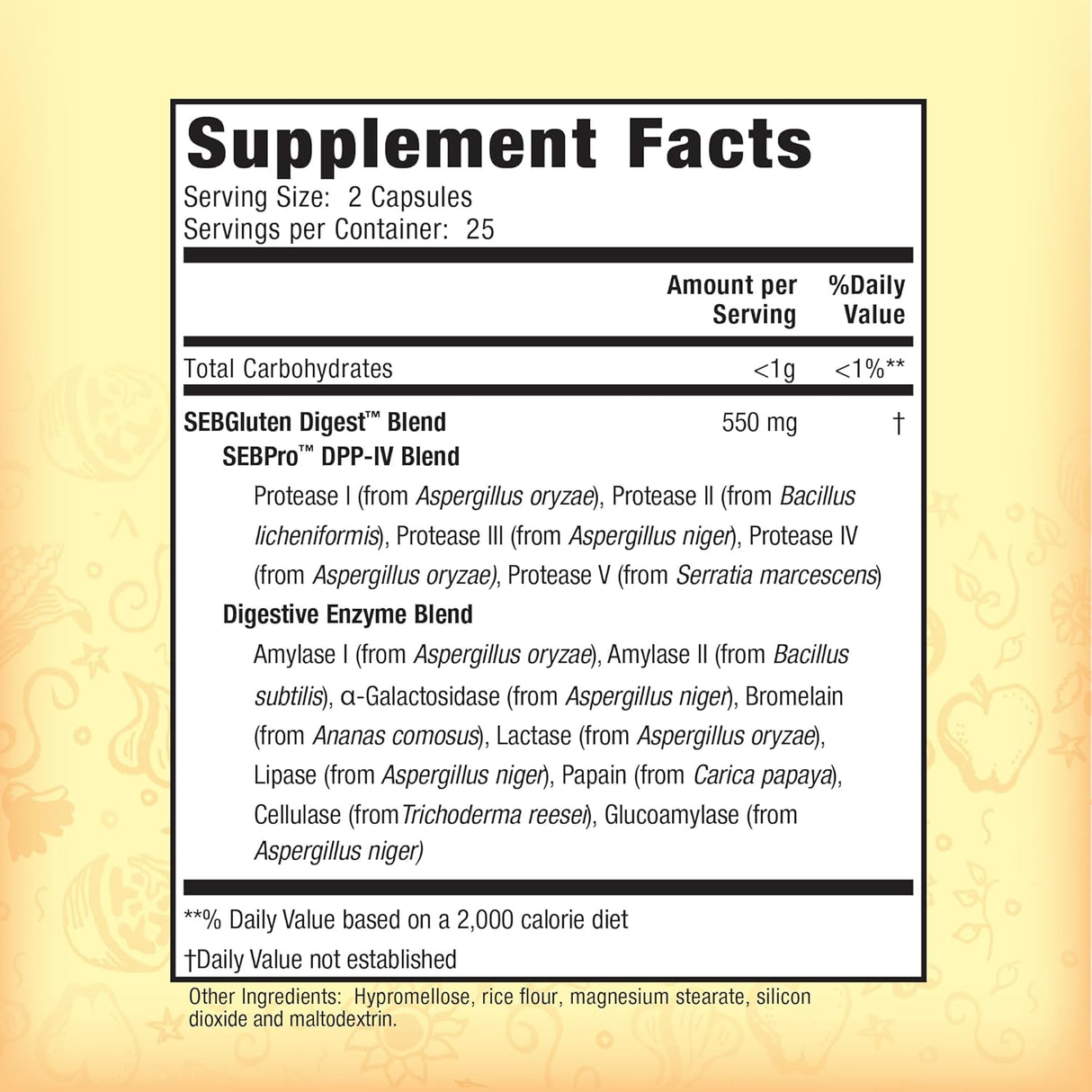 Nature's Secret - Gluten & Dairy Digestive  Supplement facts