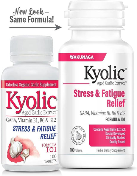 New Look of  of Kyolic Aged Garlic Extract on a white background