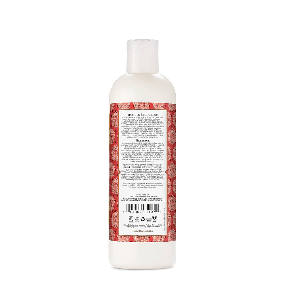 Nubian Heritage Coconut and Papaya body lotion  back