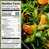Nutrition facts label for a mandarins with oranges and other ingredients