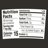Nutrition facts label for a product with black text on a white background