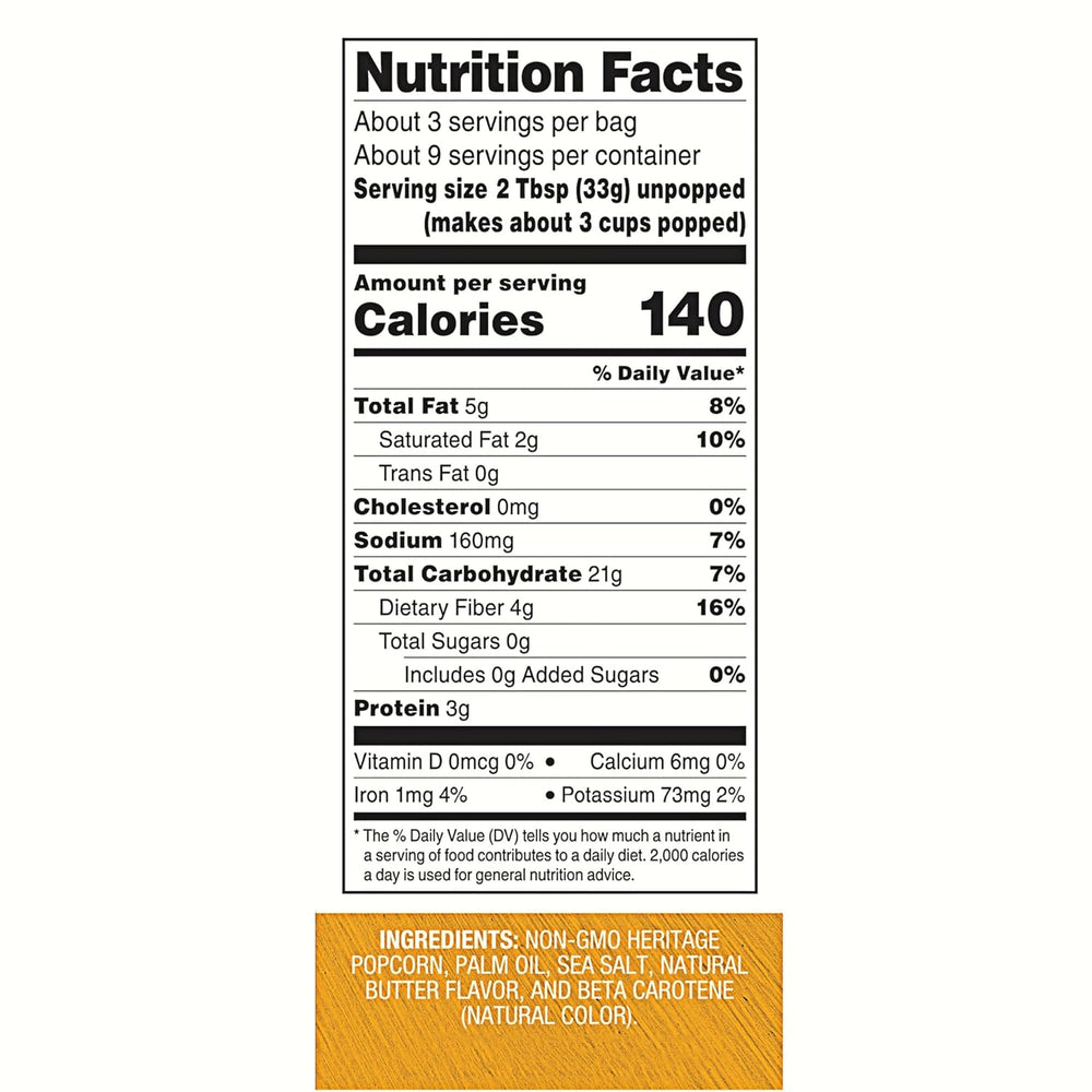 Nutrition facts label for a product with detailed nutritional information and ingredient list.