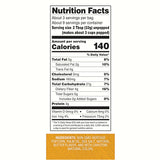Nutrition facts label for a product with detailed nutritional information and ingredient list.