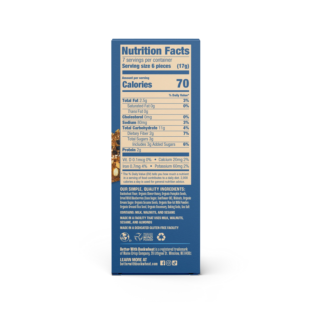 Nutrition facts label on a product packaging with a white background