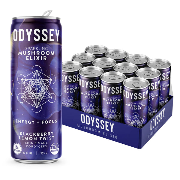 Odyssey Sparkling Energy Blackberry Lemon - 12-Pack (12 Fl Oz. Each)