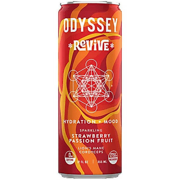Odyssey Revive Strawberry Passion Hydration Drink, 12 fl oz (12 Pack) - Electrolyte Beverage Case