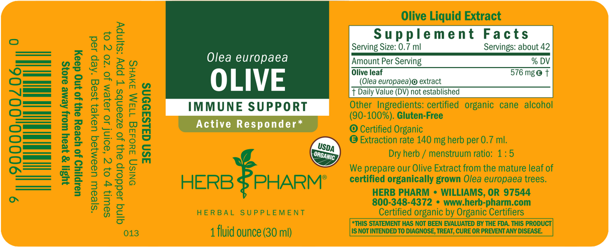 Herb Pharm - Olive Leaf Extract - 1 fl oz - Pack of 2