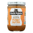 Jar of Once Again peanut butter with a white background