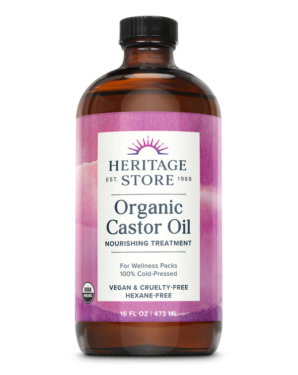 Heritage Store Organic Hexane-Free Castor Oil (16 Fl Oz)