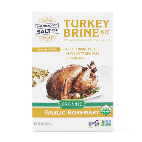 San Francisco Salt Co. - Organic Turkey Brine, 16 oz (Pack of 12) - Garlic Herb Seasoning