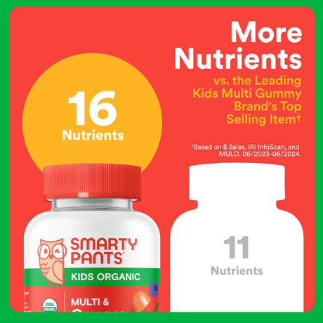 SmartyPants Kids Organic Multivitamin Gummies - 90 Count