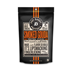 Pop Daddy - Smoked Gouda Pretzel Sticks, 7.5 oz (Pack of 12) - Gourmet Snack Food