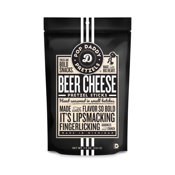 Pop Daddy - Pretzel Sticks Beer Cheese, 7.5 oz (Pack of 12) - Snack Food Case