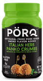 Pörq container of Italian Herb Panko Crumbs with green lid on a white background